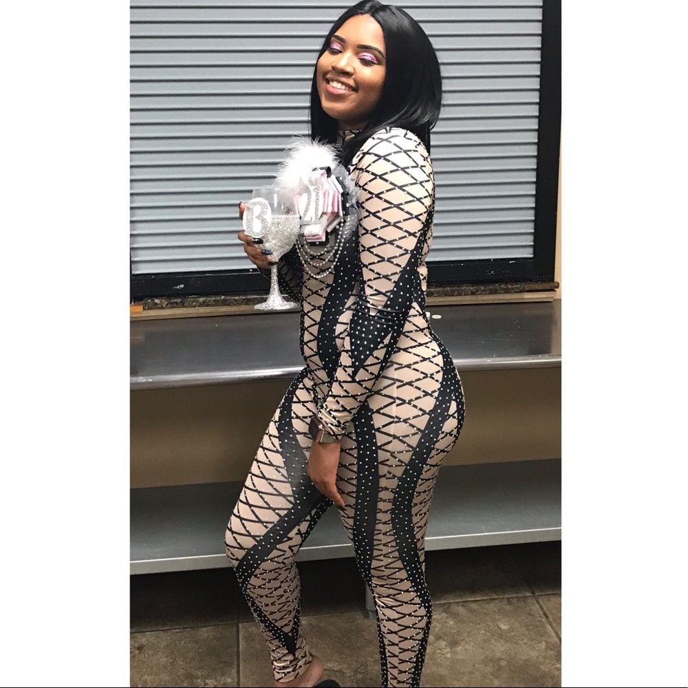 Sequin Rhinestomw Jumpsuit - Picture 3 of 3